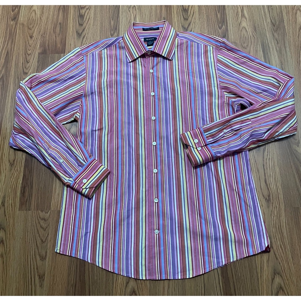 Gant Shirt Mens Extra Large 80's Two Ply Poplin Slim Fit Made In Portugal